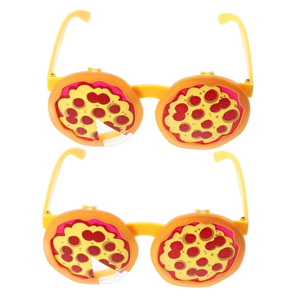 6210 2pcs Pizza Glasses Party Glasses Cosplay Party Eye Funny
